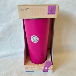 Pink Tumbler Mug with Bluetooth Speaker, 16oz